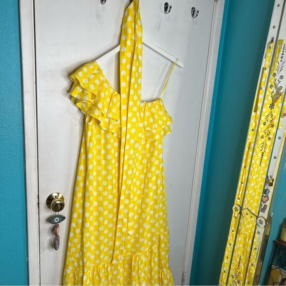 Lisa Marie Fernandez for target linen blend polka dot maxi off the shoulder - Picture 10 of 11